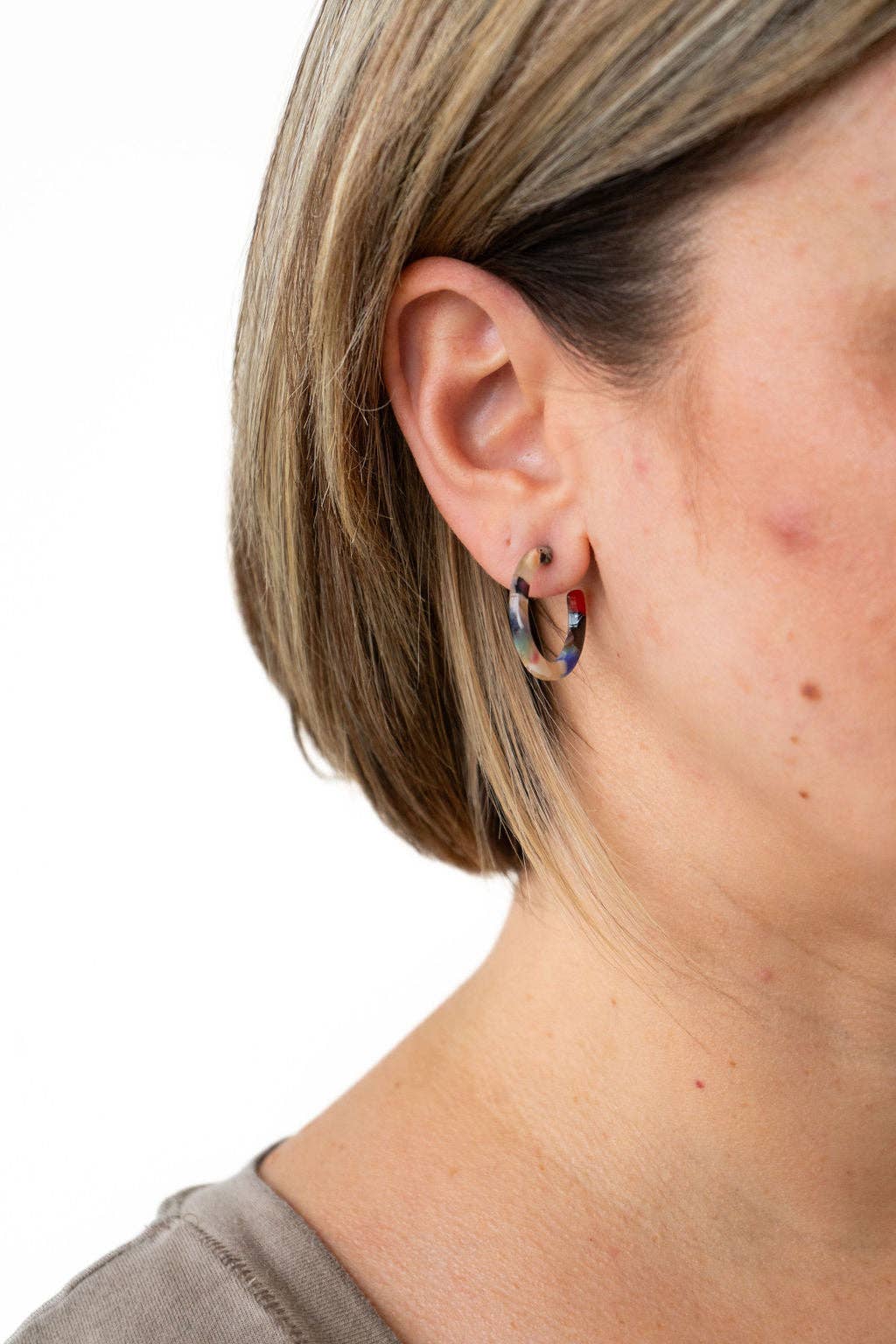 Cam Mini Hoops - Multicolor // Earrings, Gifts, Jewelry, Fall - Image 3