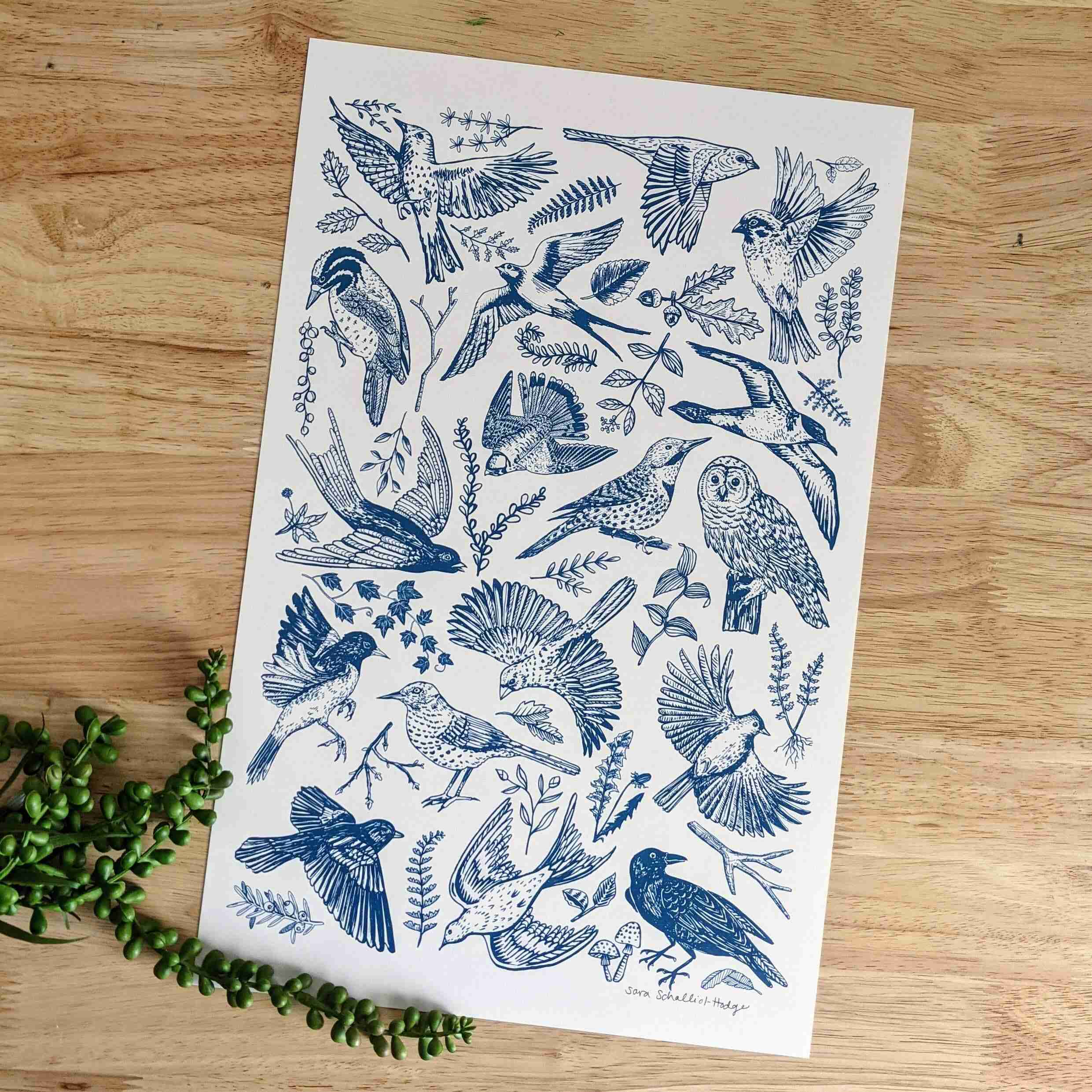 Art print | blue birds - Image 1