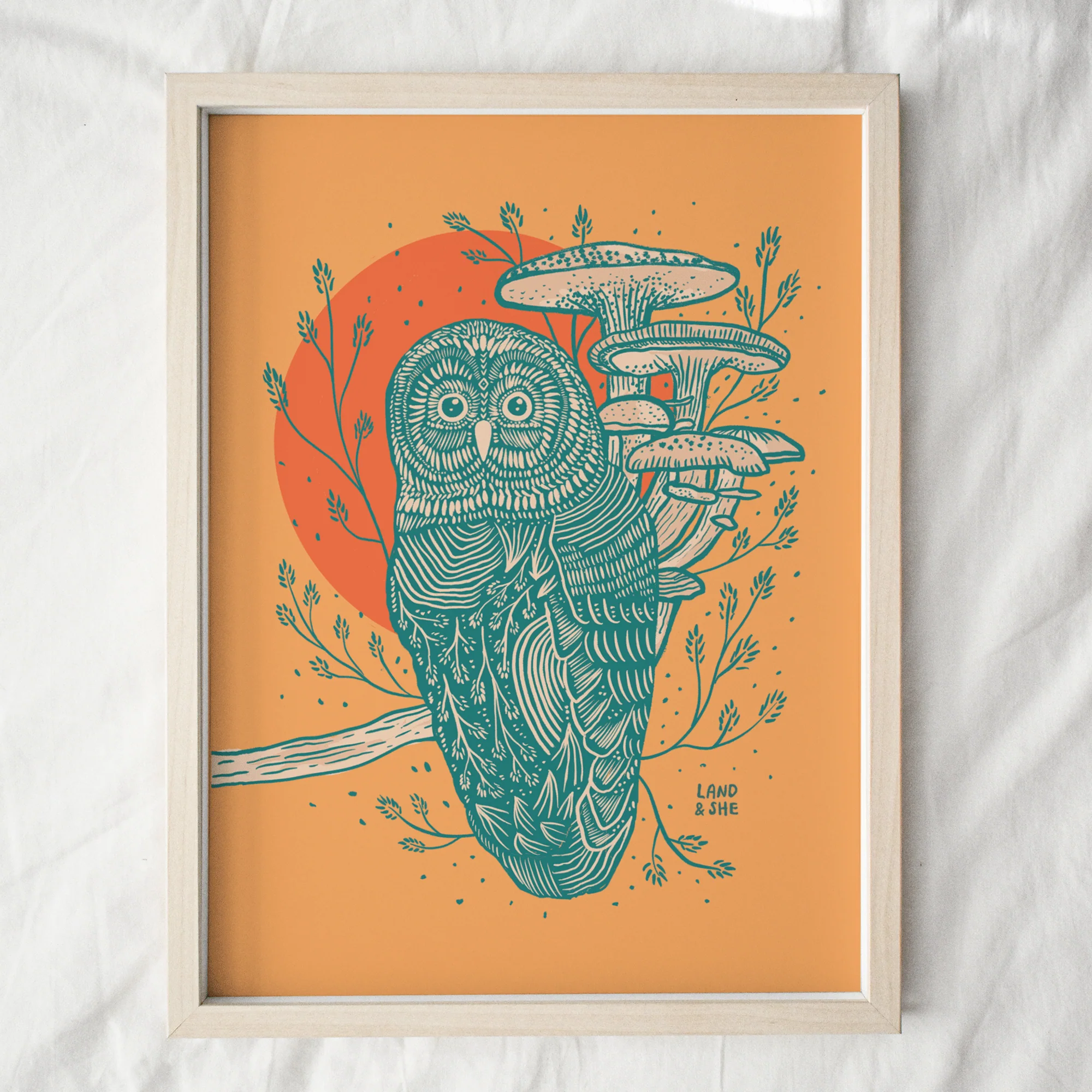Wild Mushrooms & Owl - Image 2