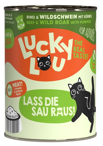 Lucky Lou Lifestage Adult Wołowina i dzik puszka 400g - Image 1