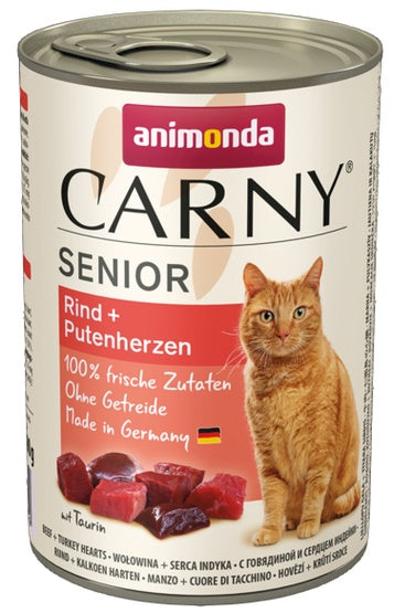 Animonda Carny Senior Wołowina + Serca Indyka puszka 400g - Image 1