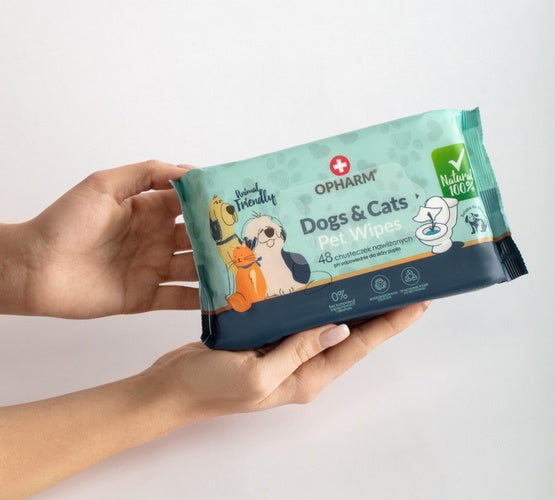 Opharm Dogs & Cats Pet Wipes - chusteczki nawilżane dla psa i kota 48szt - Image 3