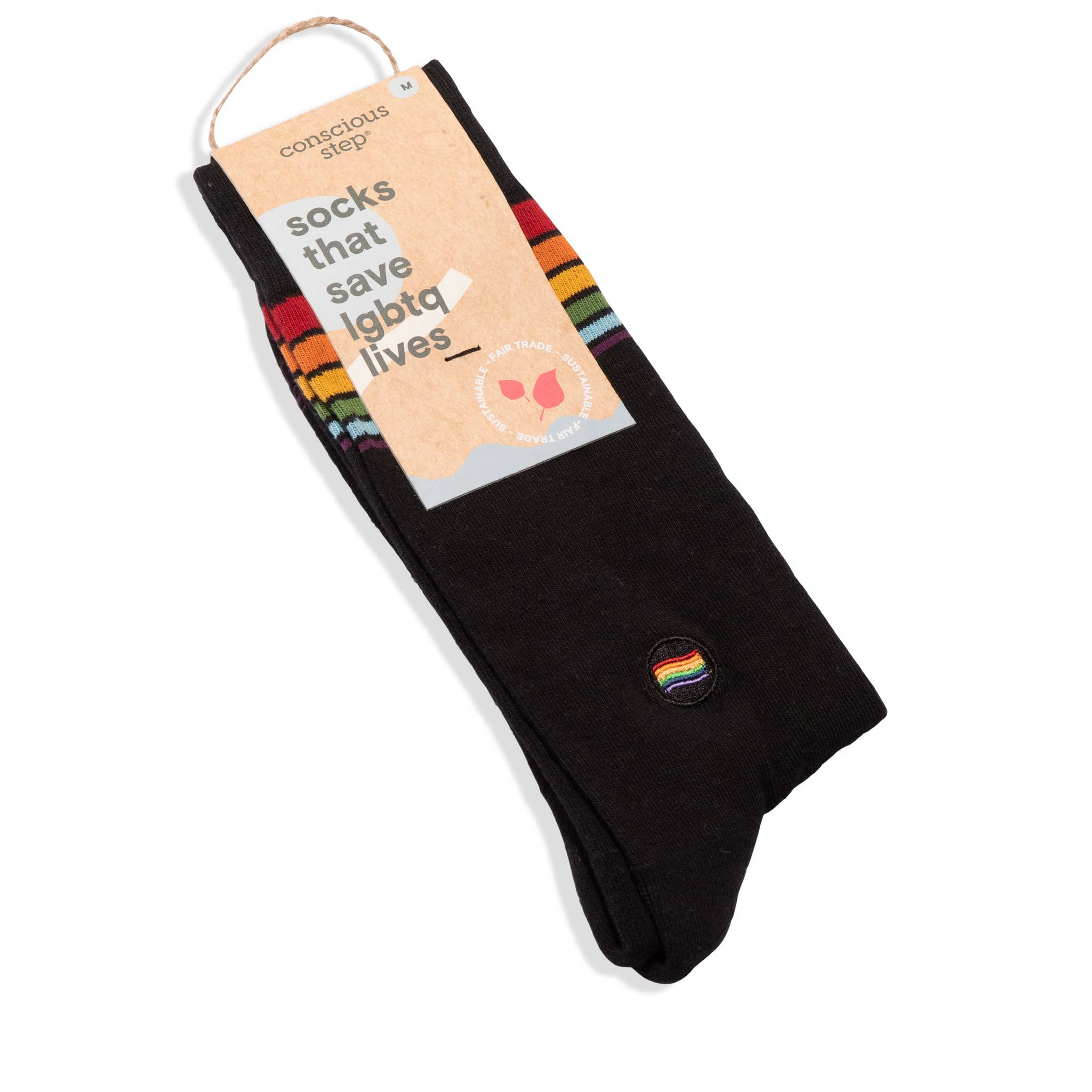 Socks that Save LGBTQ Lives (Classic Rainbow Stripe) - Image 2