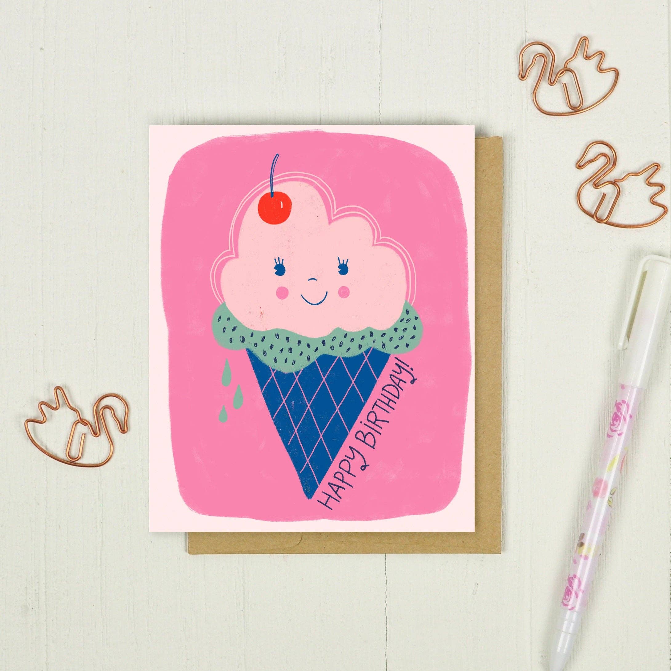 Ice Cream Cone Birthday Card - Image 1