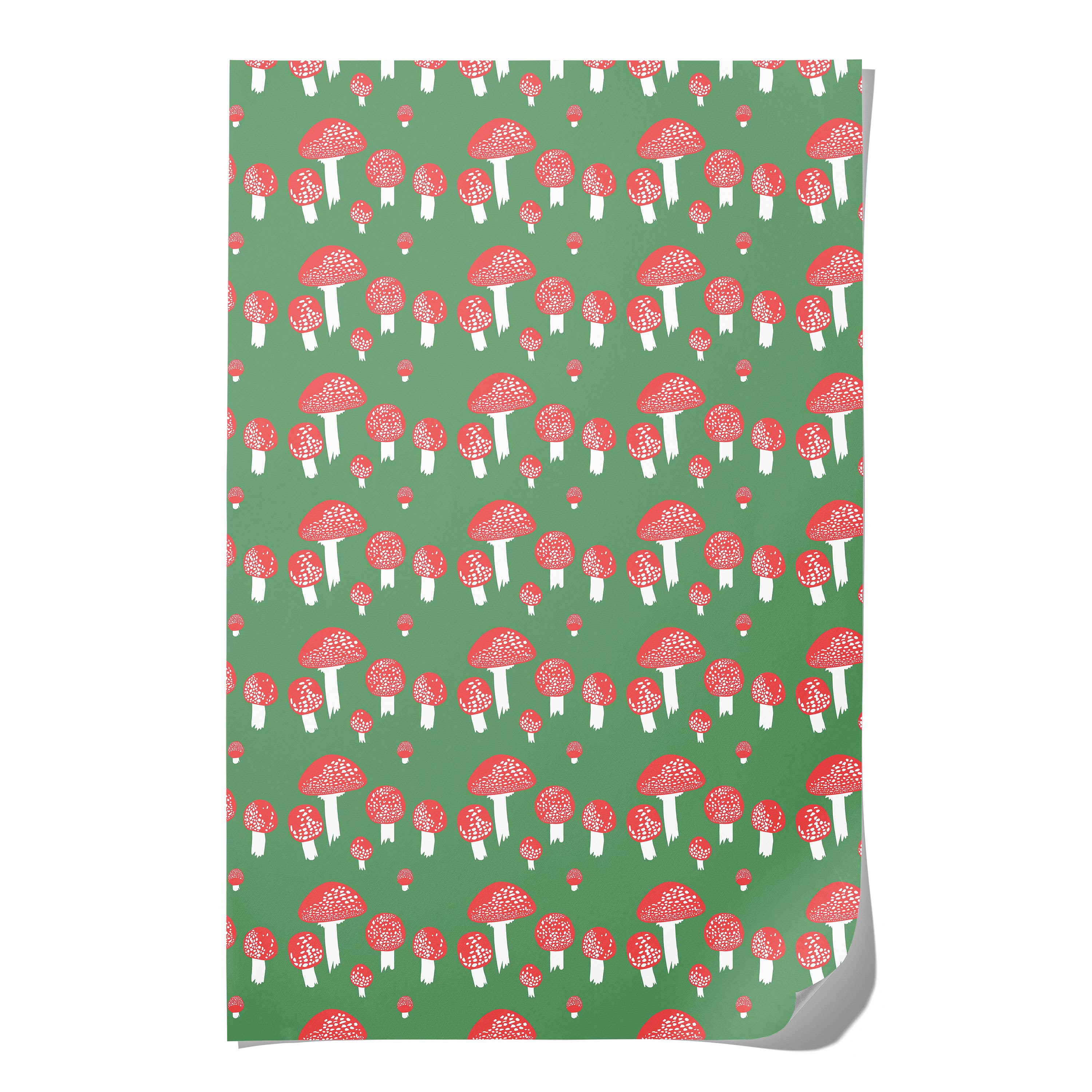 Festive Mushrooms wrapping paper - Image 3
