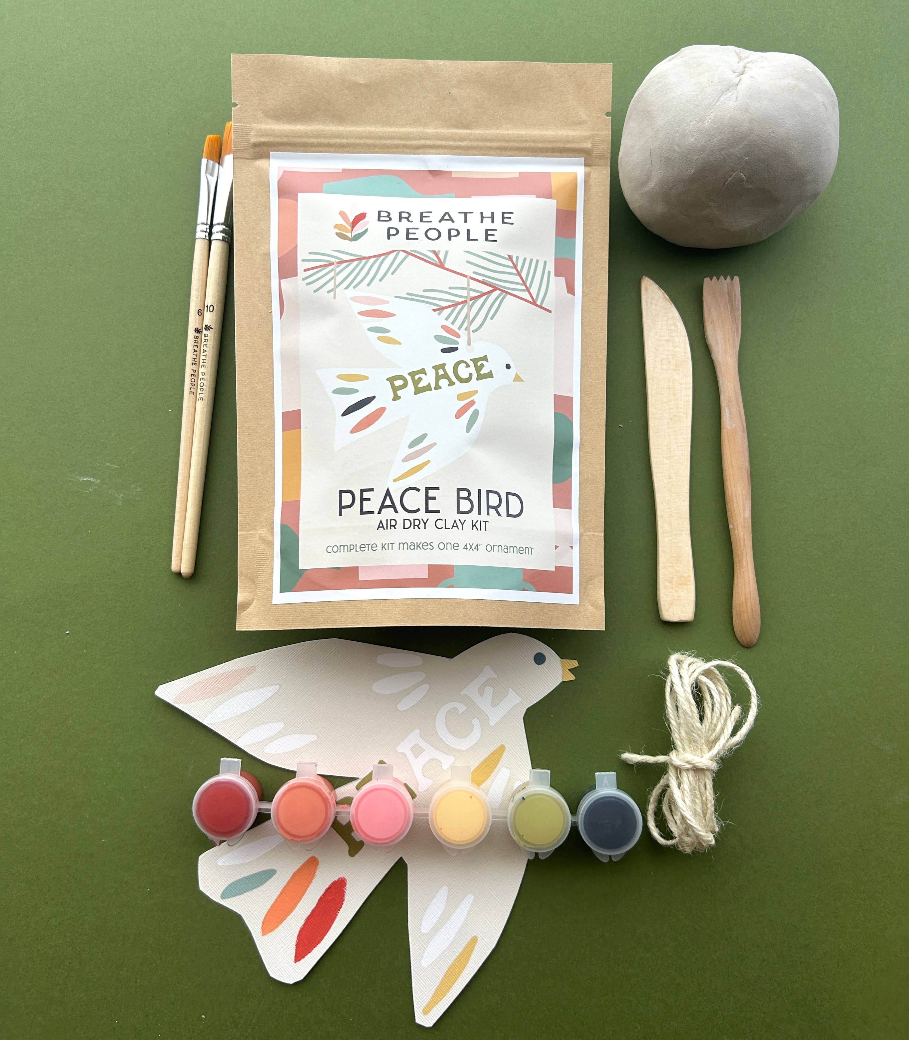 Peace Bird Ornament Clay Kit-  Stocking Stuffer Gift - Image 2