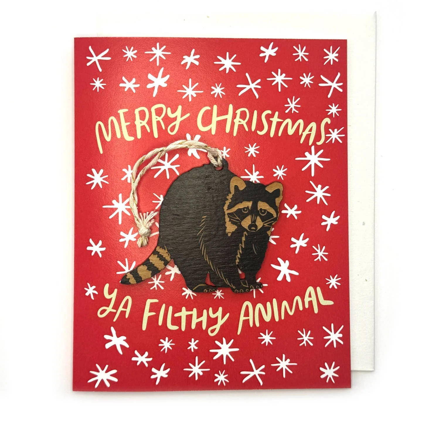 Merry Christmas, Ya Filthy Animal – Raccoon Ornament w/Card