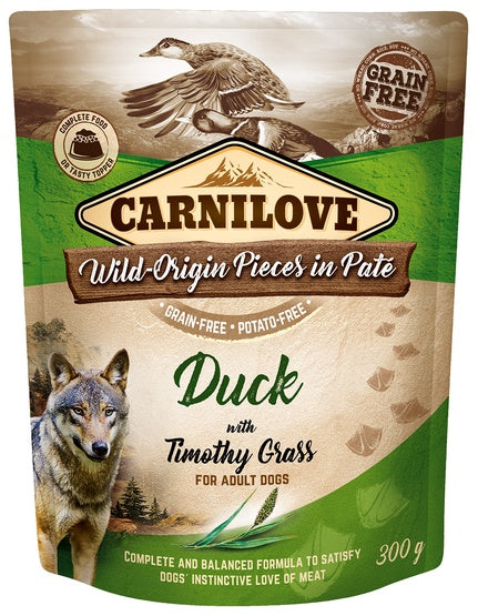 Carnilove Dog Duck & Timothy Grass – kaczka i tymotka łąkowa saszetka 300g