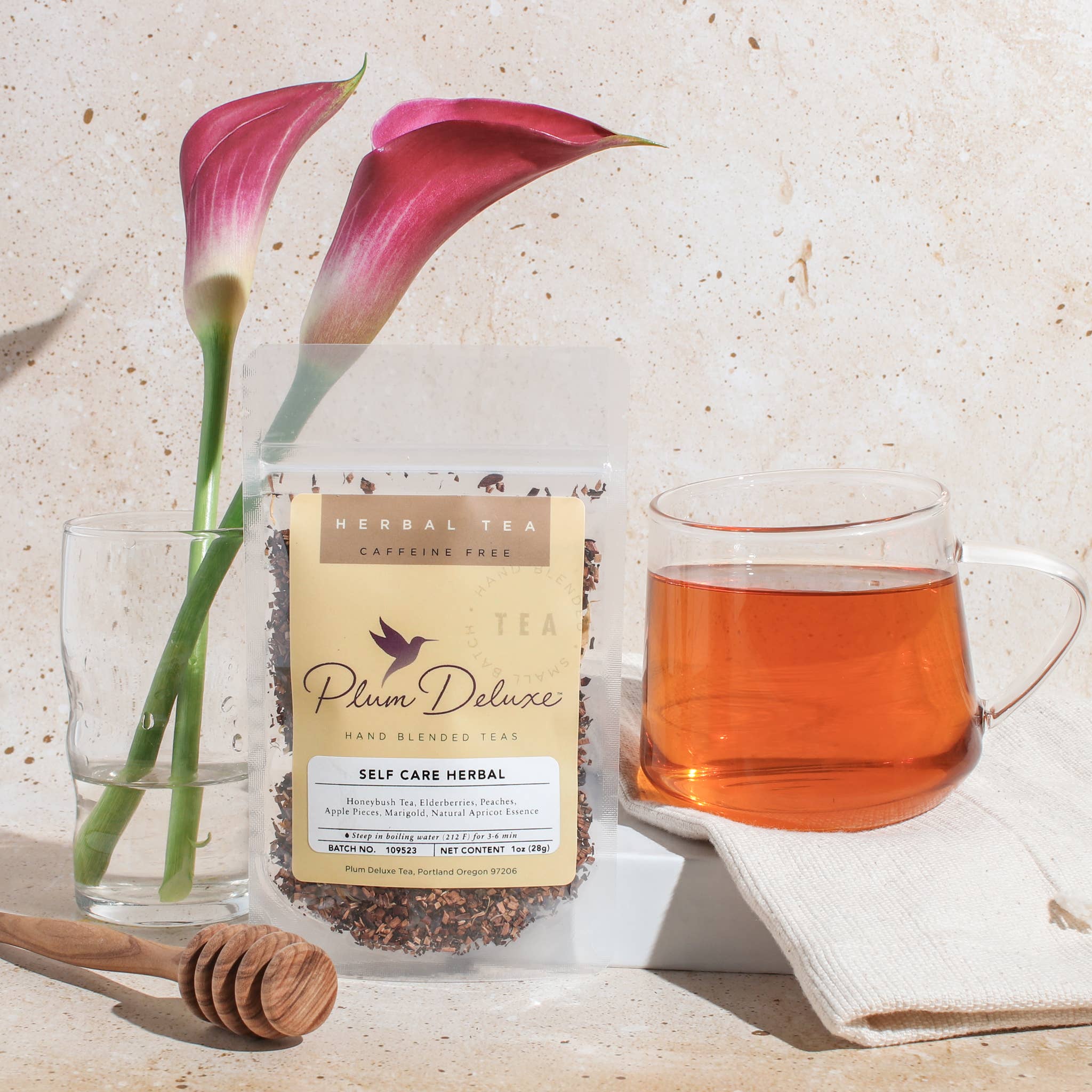 Self Care Apricot Elderberry Herbal Loose Leaf Tea Honeybush - Image 1