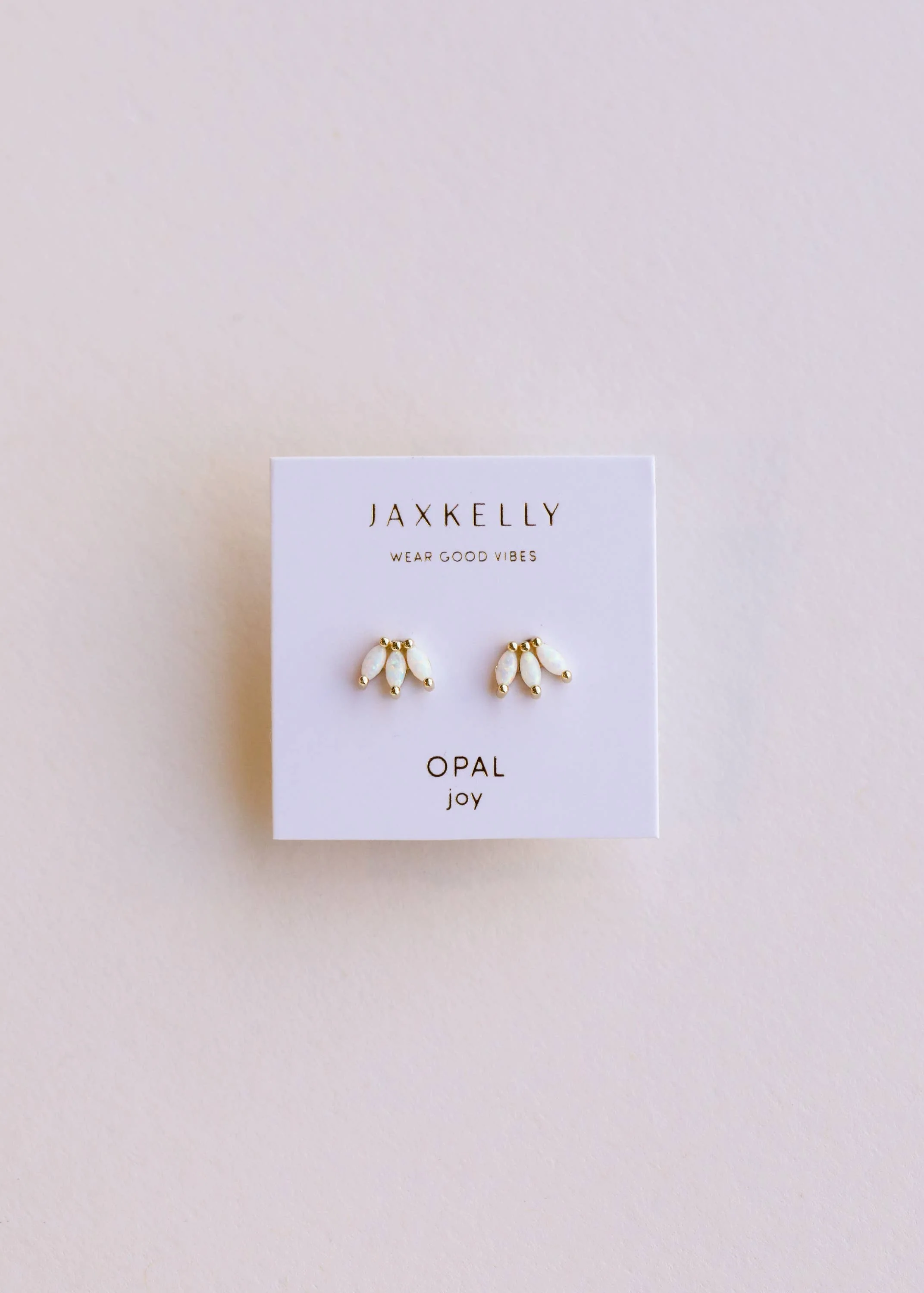 Opal Crown Stud - White - Gold Earrings - Image 3