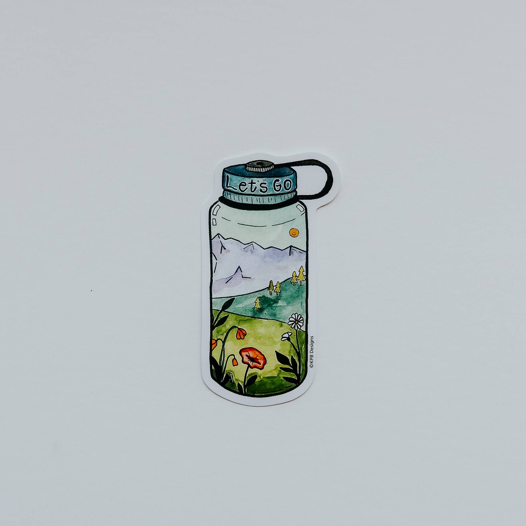 Let's Go Water Bottle Vinyl Sticker (3x3in) - Image 3