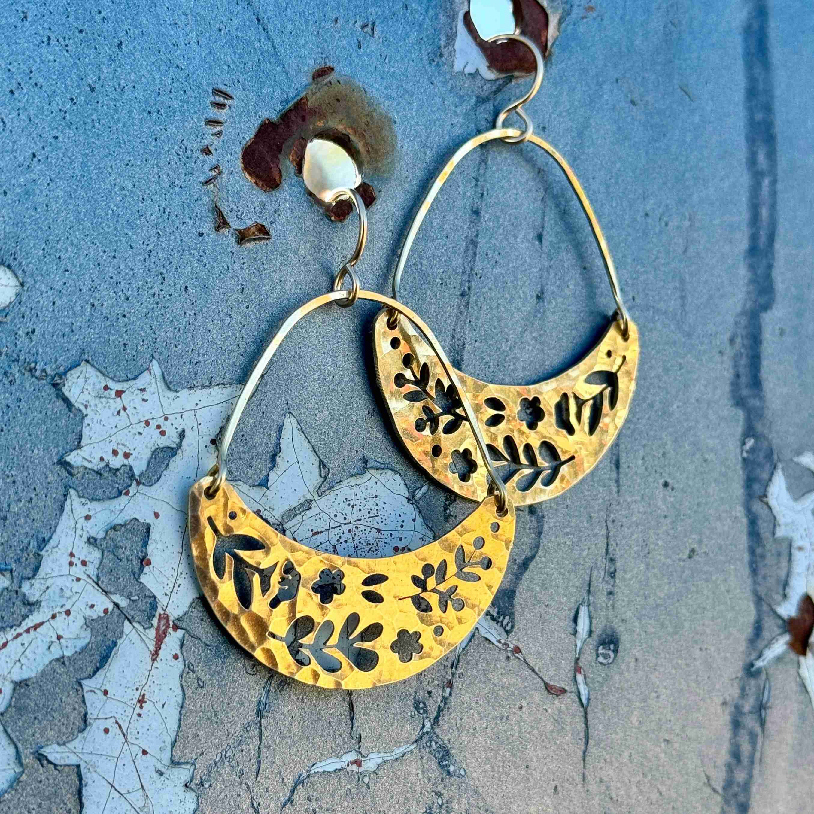 Handmade Forest Moon Earrings - Image 1