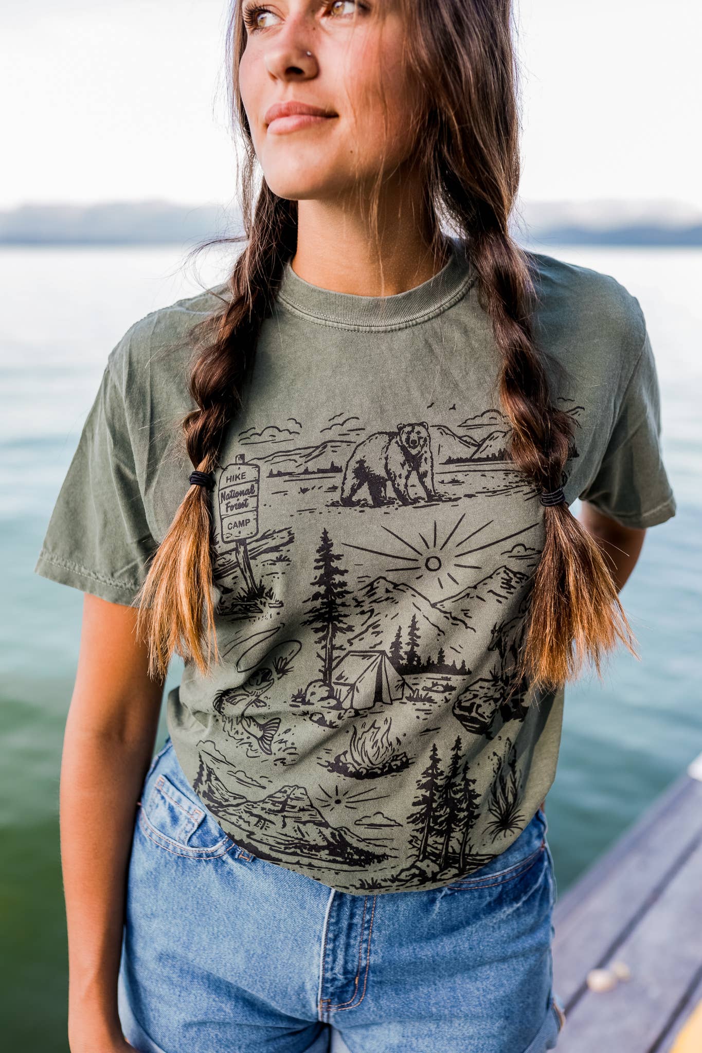 National Forest Unisex Tee - Moss - Image 2