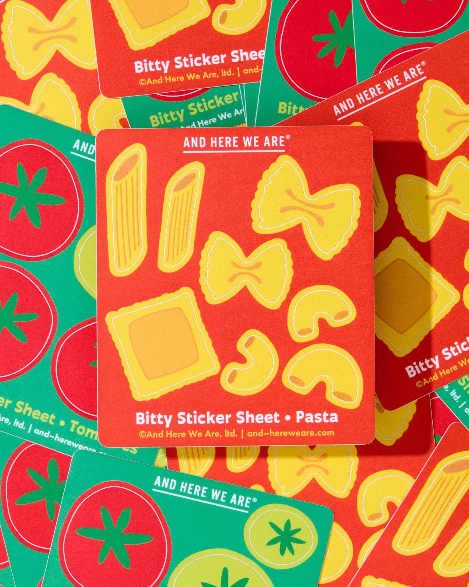 Bitty Vinyl Sticker Sheet—Pasta & Noodle (8 little stickers) - Image 2