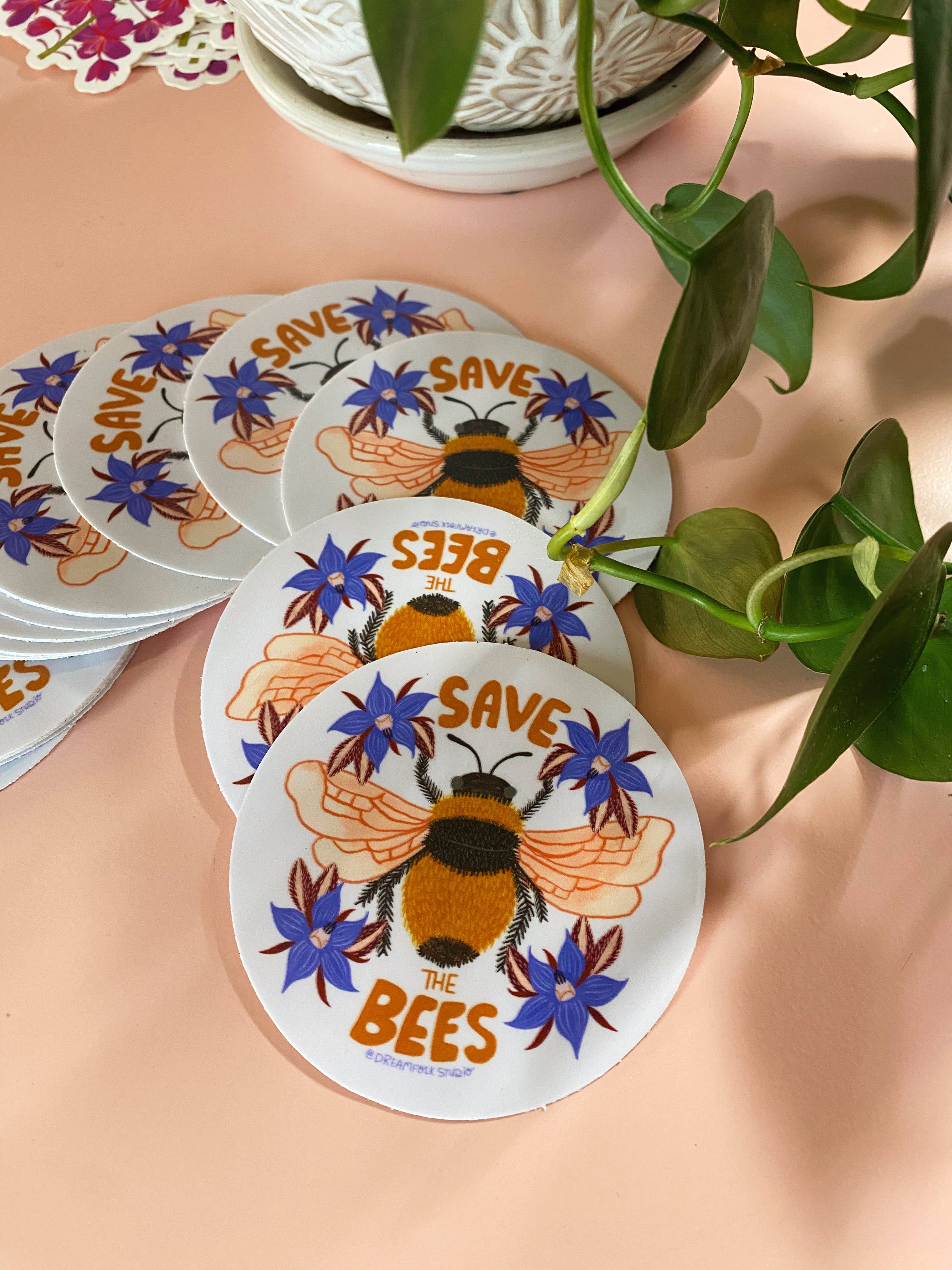 Save the Bees Sticker - Honey Bee Decal - Image 2