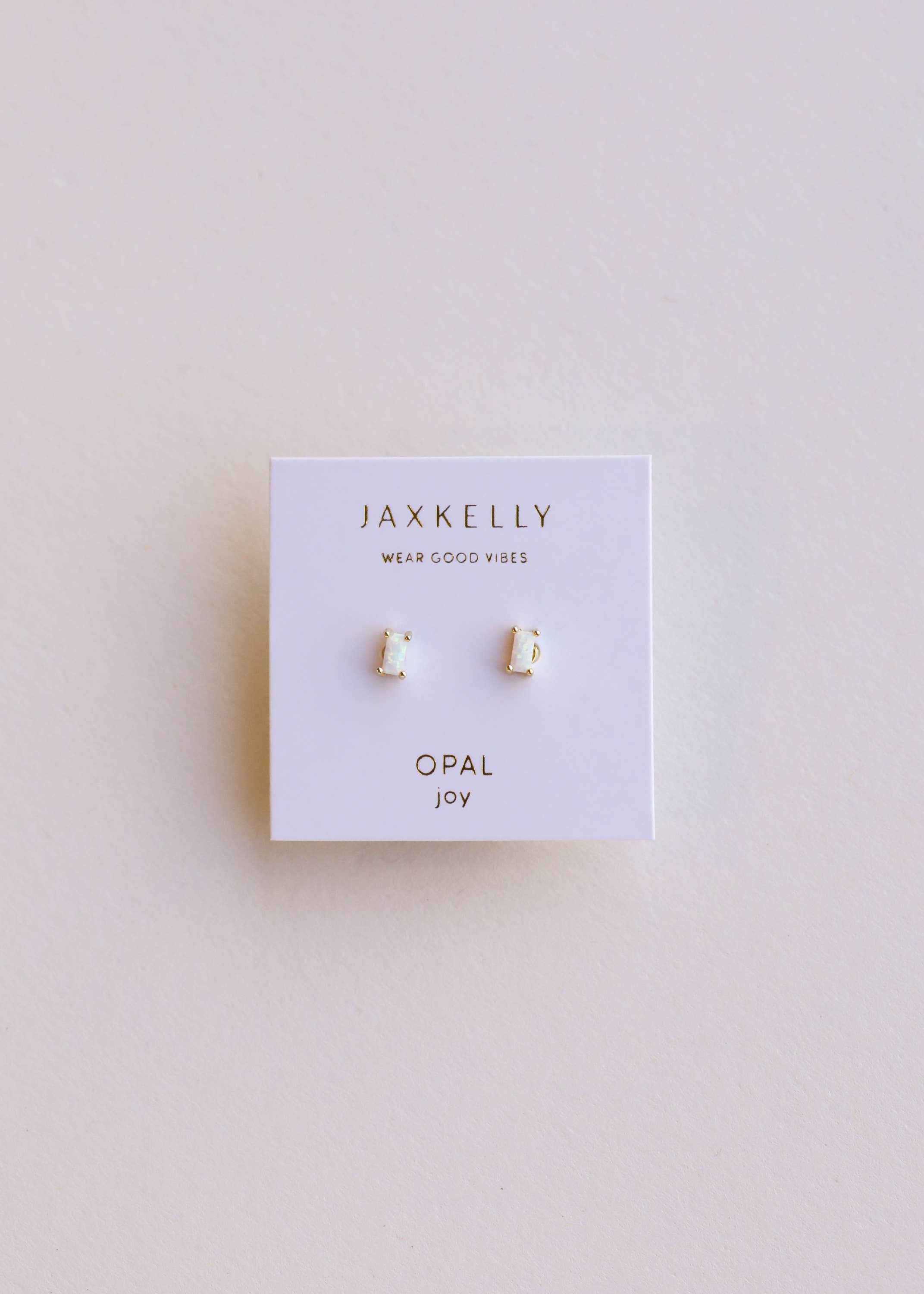Baguette - White Opal - Earrings - Image 2