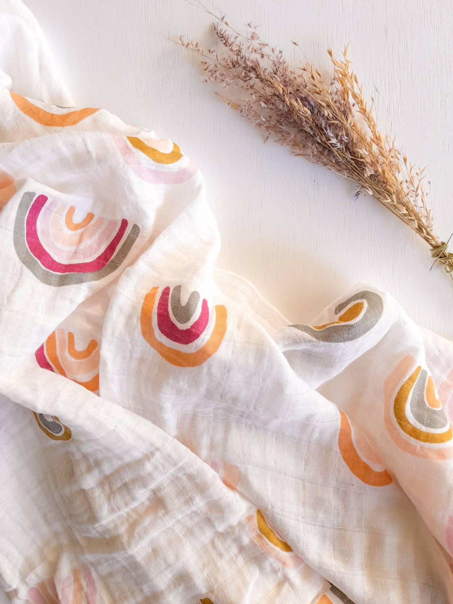 Bright Rainbow Muslin Blanket - Image 2