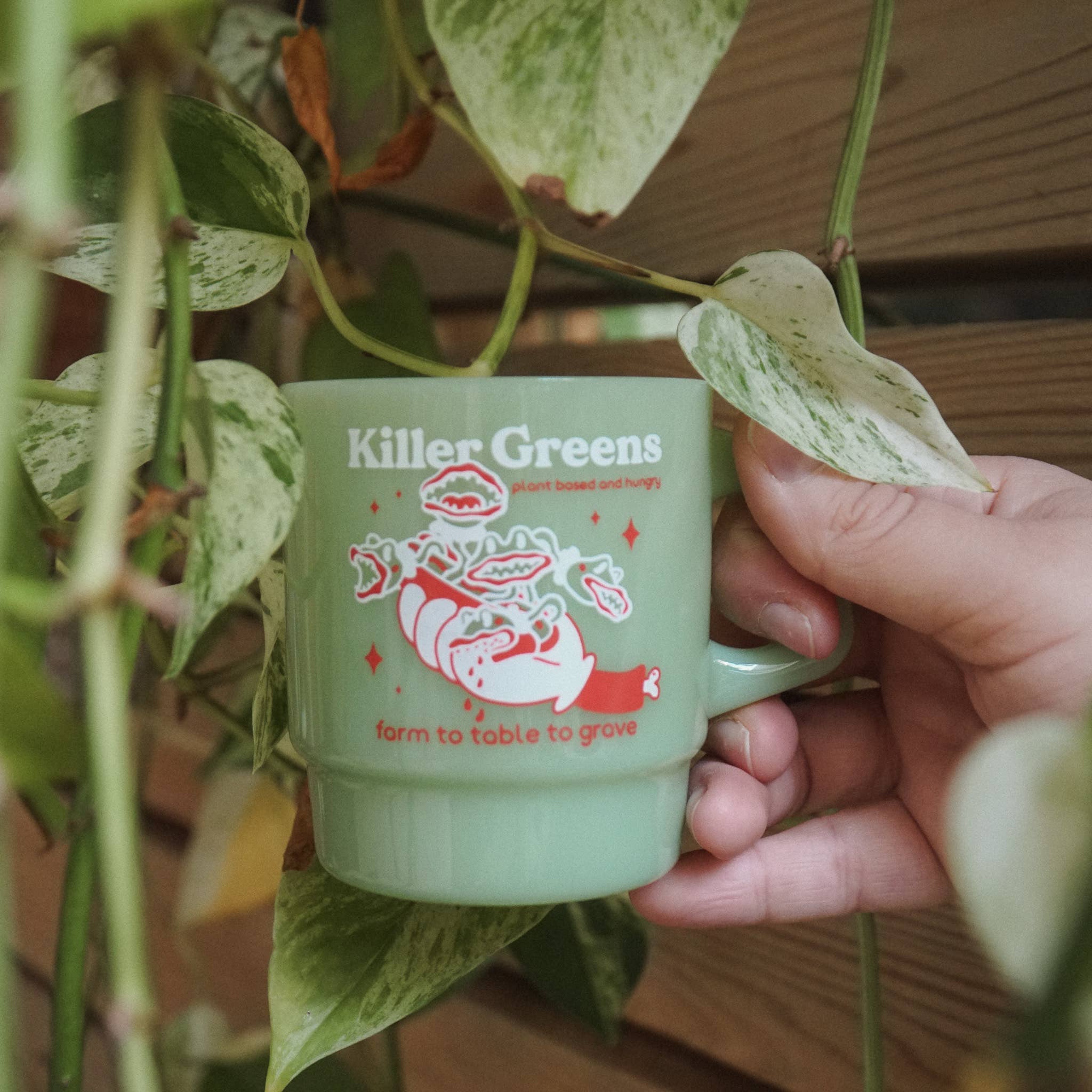 "Killer Greens" Vintage Diner Mug - Image 3