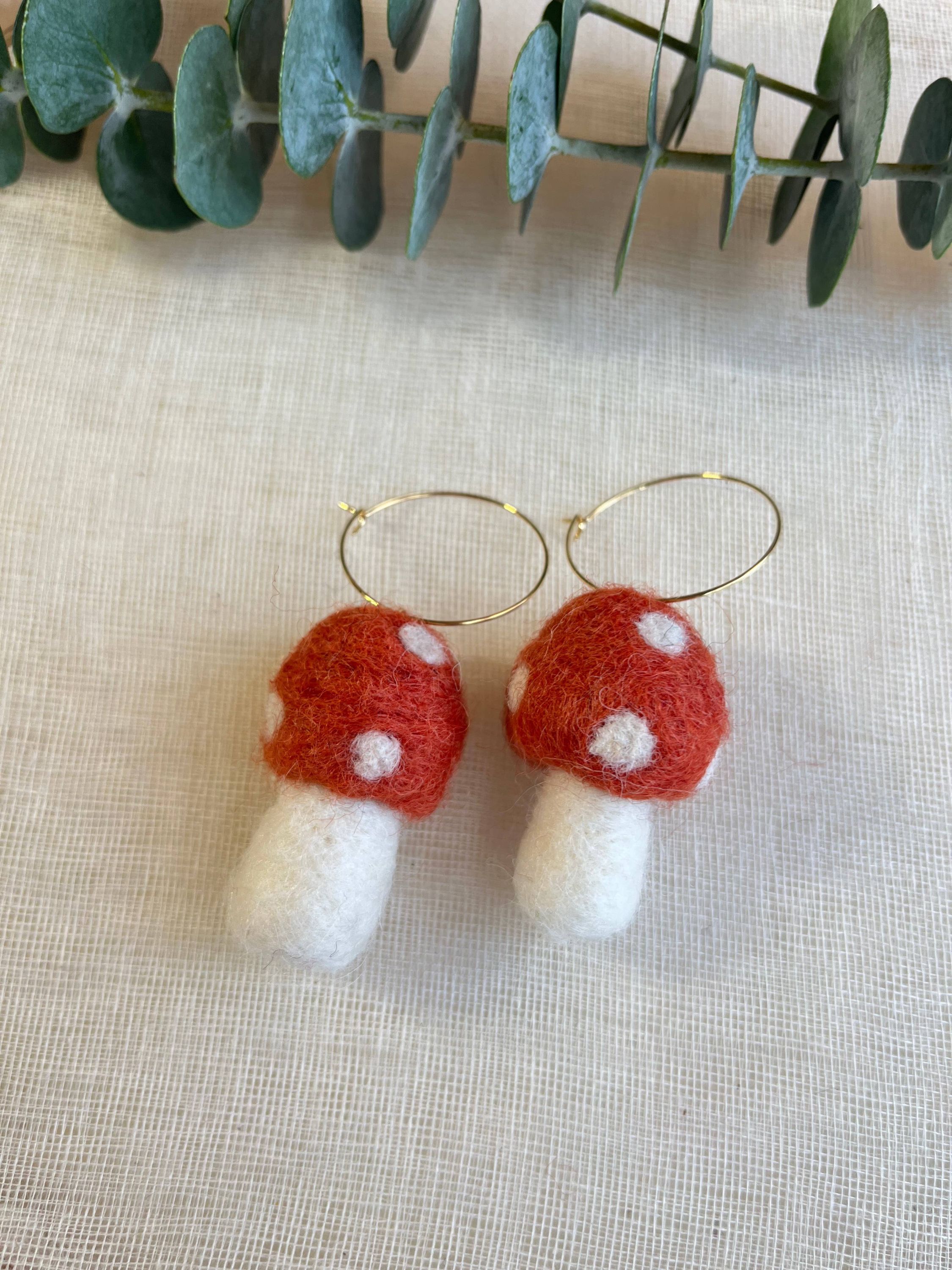 Mini Mushie Felted Earrings - Image 2