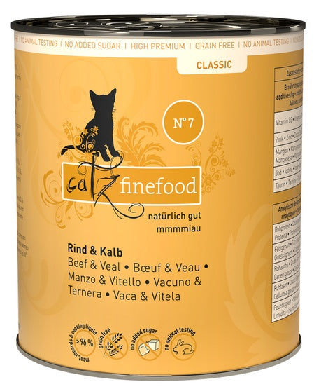 Catz Finefood Classic N.07 Wołowina i cielęcina puszka 800g - Image 1