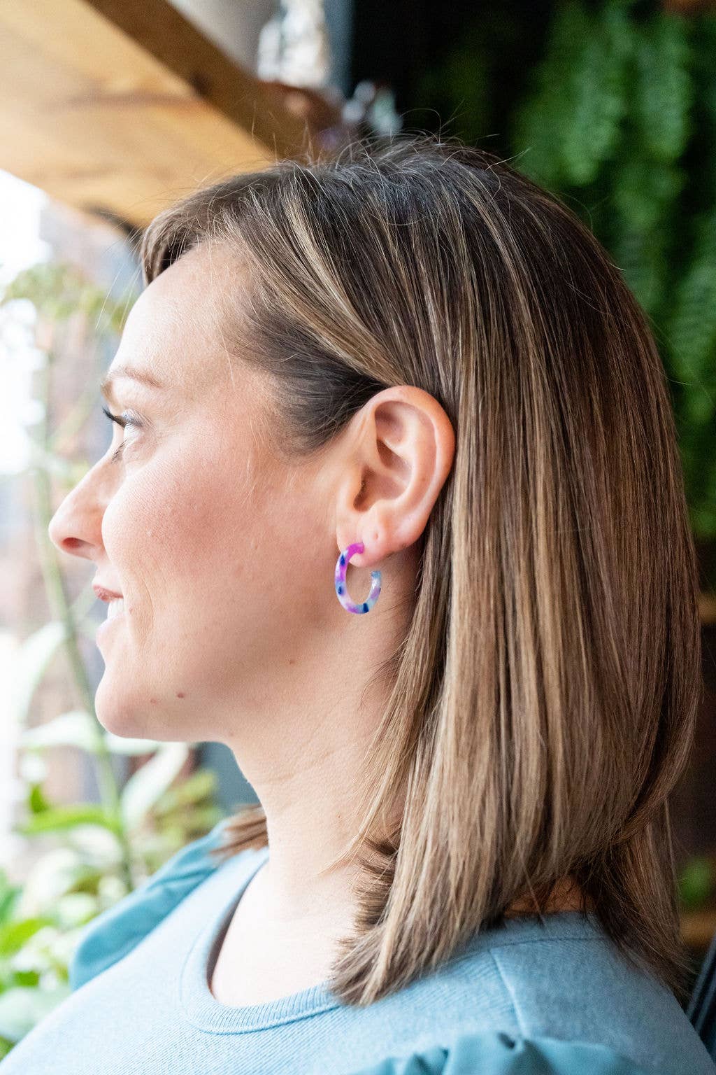 Cam Mini Hoops - Purple Party // Earrings, Jewelry, Gifts - Image 3
