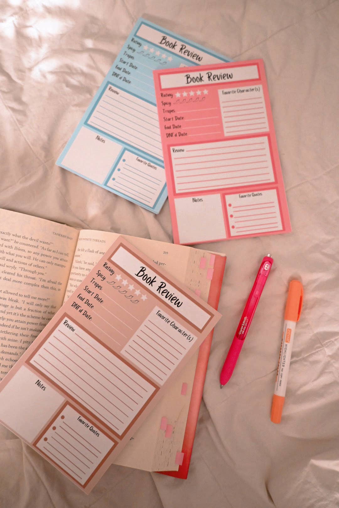 Book Review Notepad | 5”x7.5" | Reader Stationery - Image 2