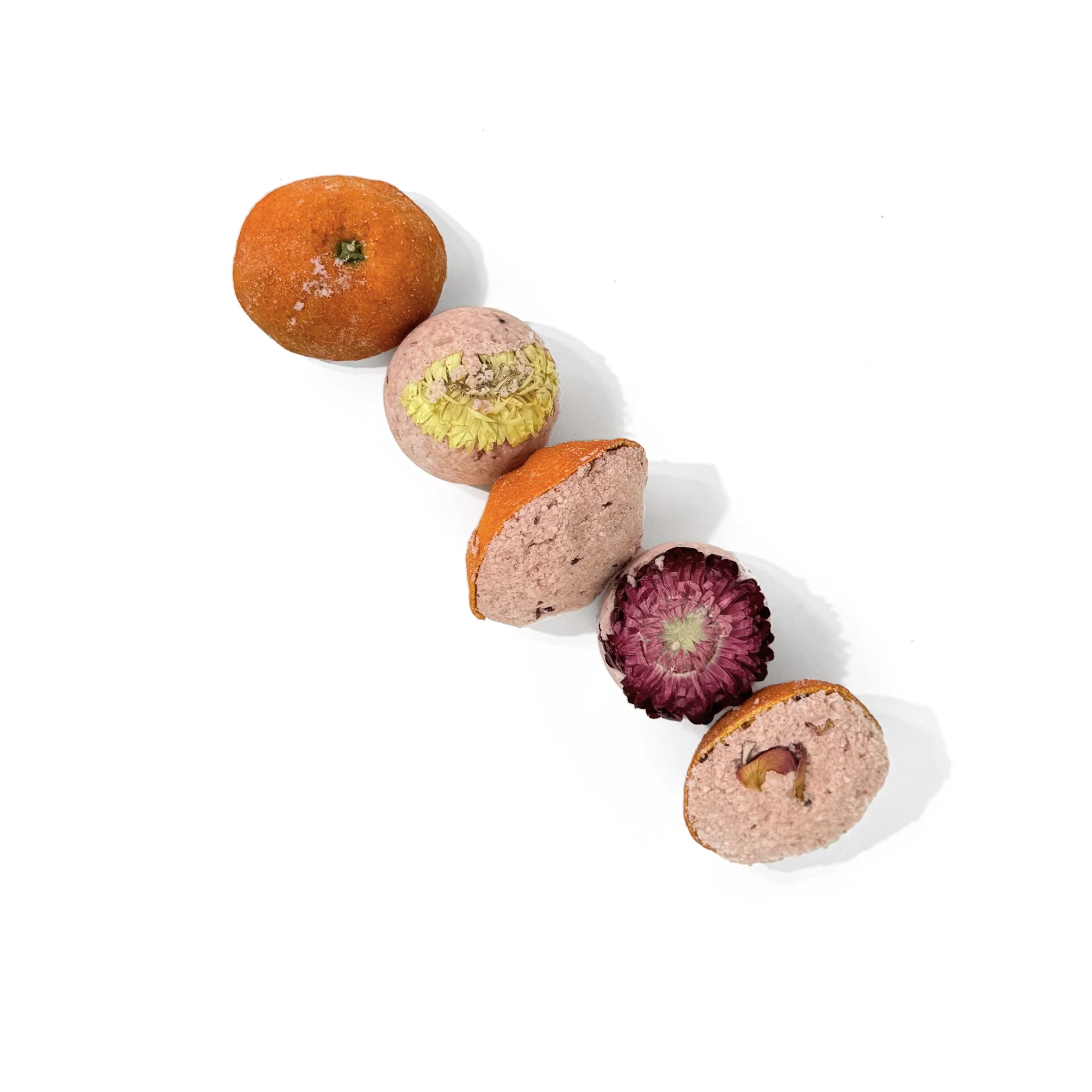 Mandarin Scoops Bath Bomb Gift Set made with Rose Botanicals - Image 2