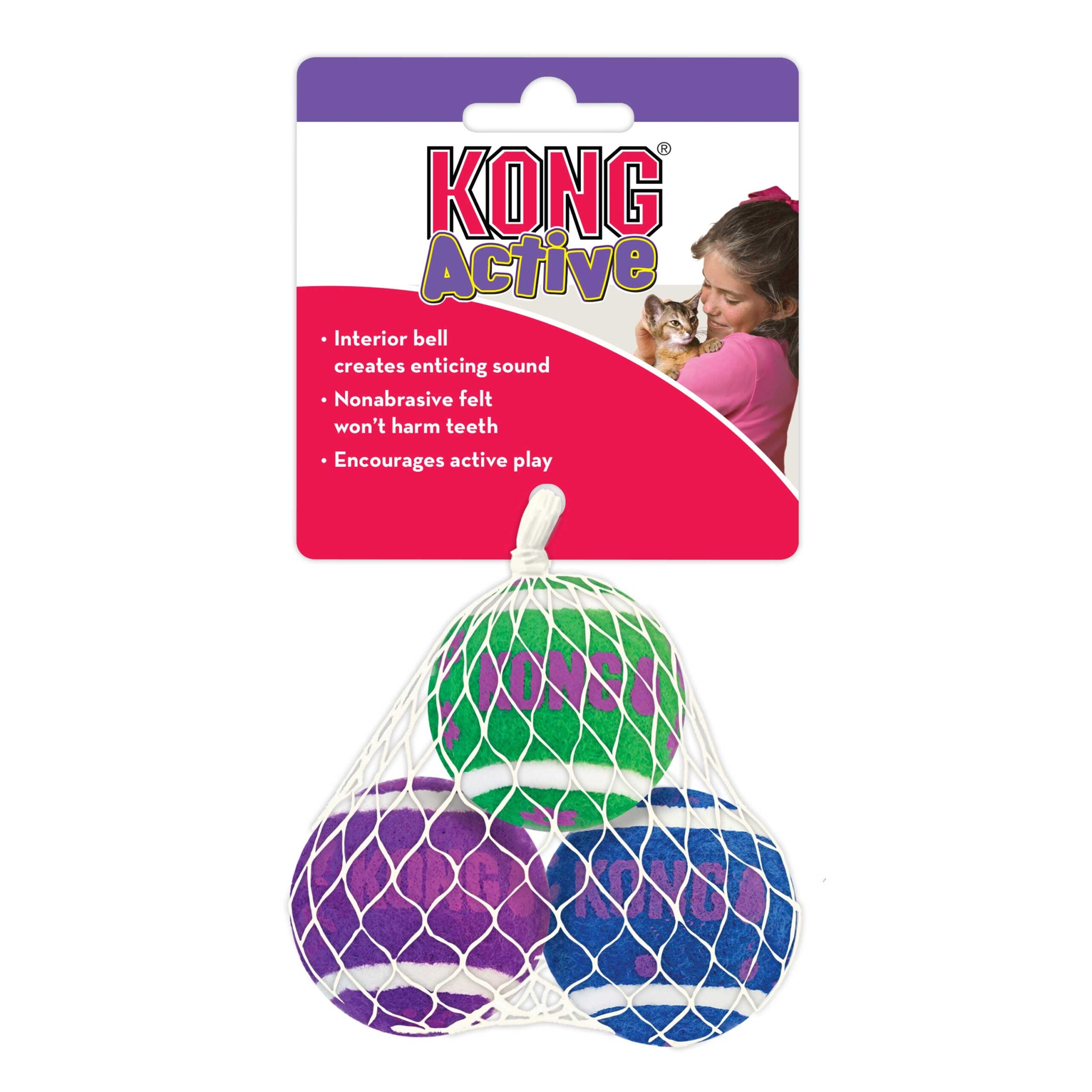 KONG Cat Tennis Balls With Bells - Image 2