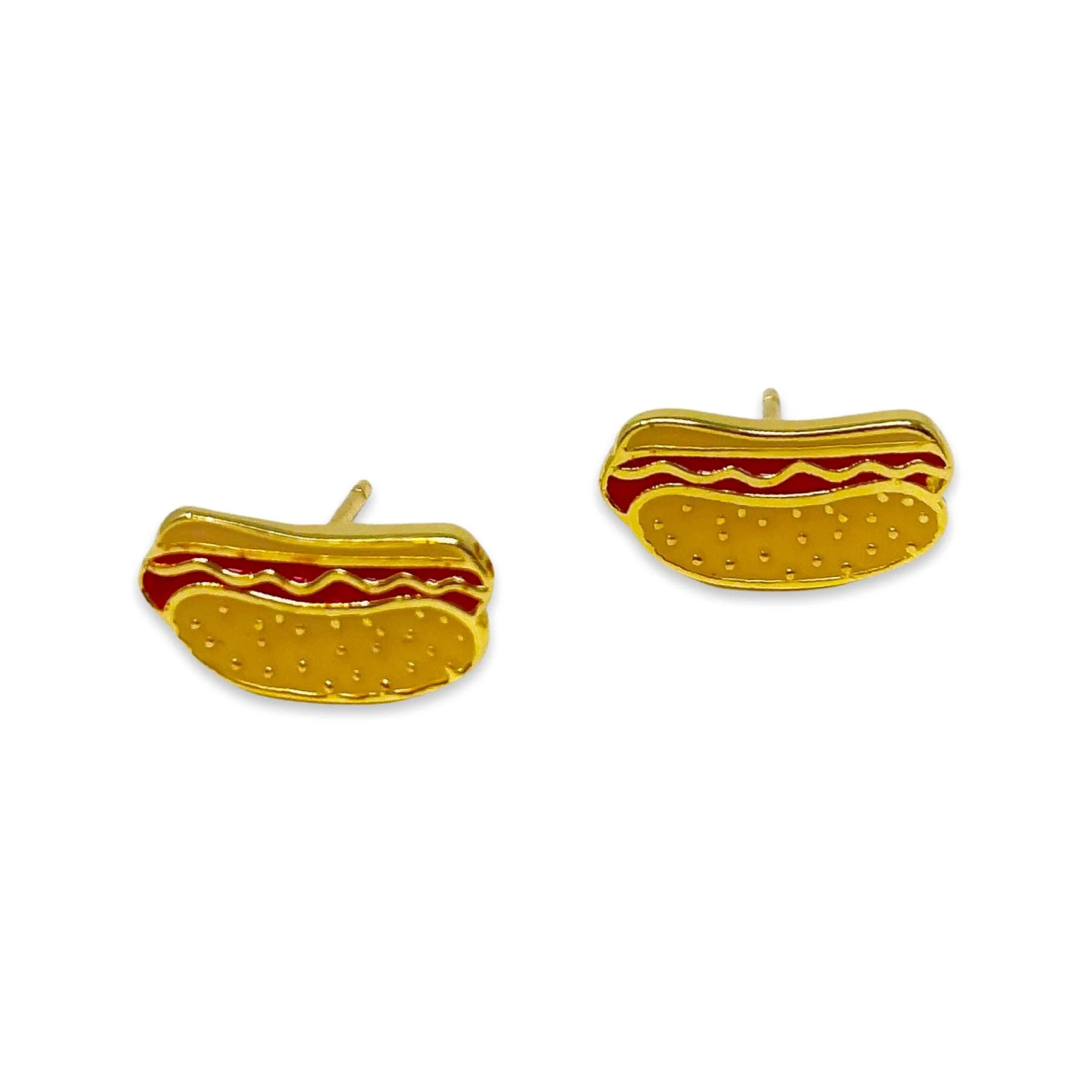 Hot Dog Enamel Earrings - Image 1