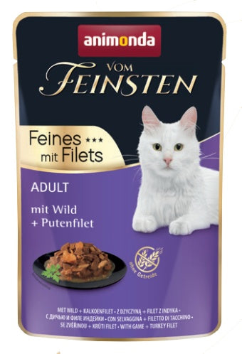 Animonda vom Feinsten Cat Adult dziczyzna + filet z indyka - kawałki w sosie - Image 1