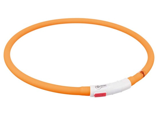 Trixie Opaska LED USB silikonowa XS-XL 70/1cm pomarańczowa - Image 2