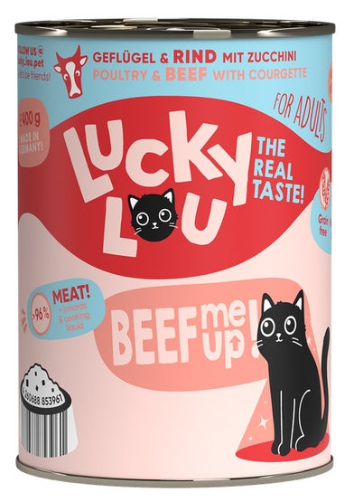 Lucky Lou Lifestage Adult Drób i wołowina puszka 400g - Image 1