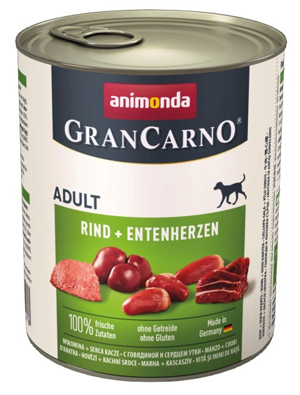 Animonda GranCarno Original Adult Rind Entenherzen Wołowina + Serca kacze puszka 800g - Image 2