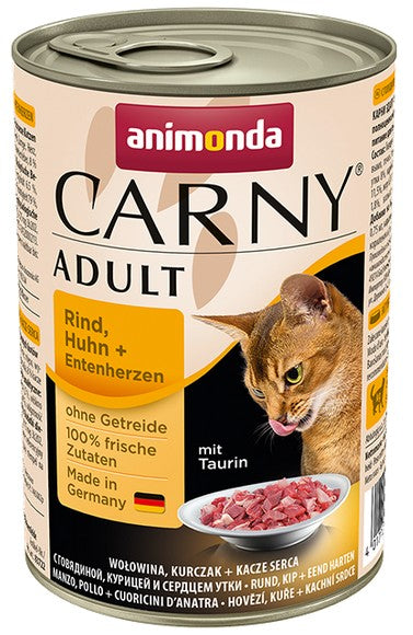 Animonda Carny Adult Wołowina, Kurczak + Kacze serca puszka 400g - Image 2