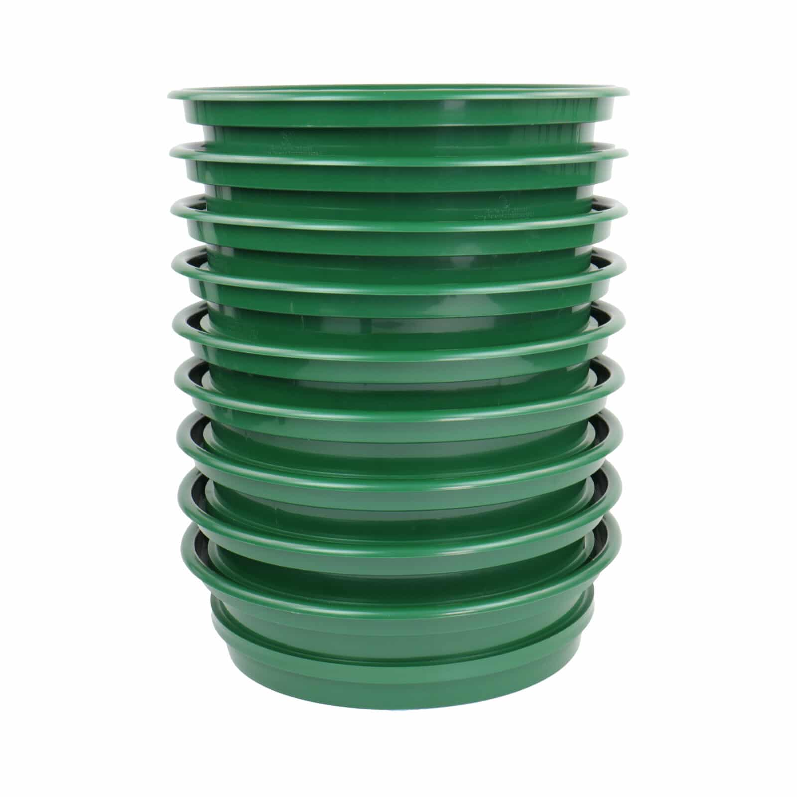 TerraX 9 pc Green Plastic Gold Classifier Sifter Pan Set Stackable 11" Diameter - Image 2