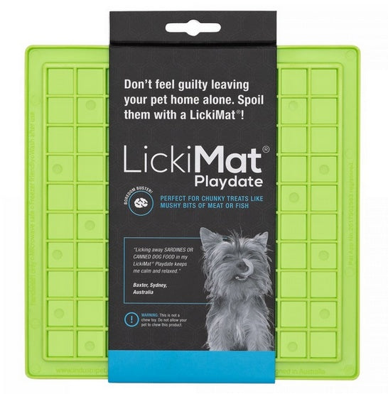 LickiMat Playdate - kwadratowa mata do lizania z miękkiego TPR w kolorze zielonym - Image 1
