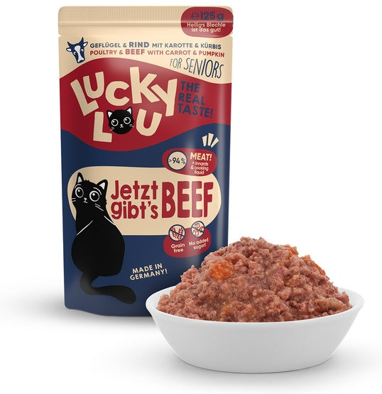 Lucky Lou Lifestage Senior Drób i wołowina saszetka 125g - Image 1