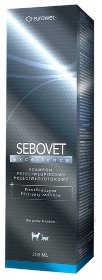 Sebovet Excellence – szampon przeciwłupieżowy i przeciwłojotokowy dla kota i psa 200ml