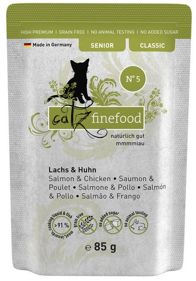Catz Finefood Classic Senior N.05 łosoś i kurczak – bezzbożowa receptura dla starszych kotów