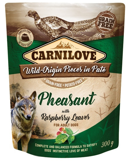Carnilove Dog Pheasant & Raspberry Leaves – bażant i liście maliny saszetka 300g