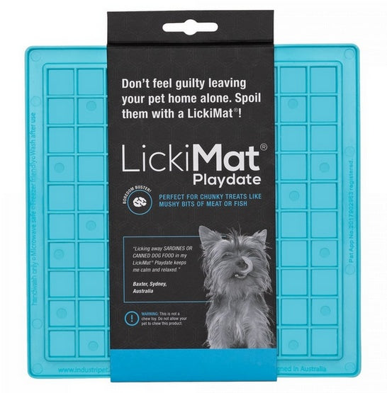 LickiMat Playdate - kwadratowa mata do lizania z miękkiego TPR w kolorze turkusowym - Image 1