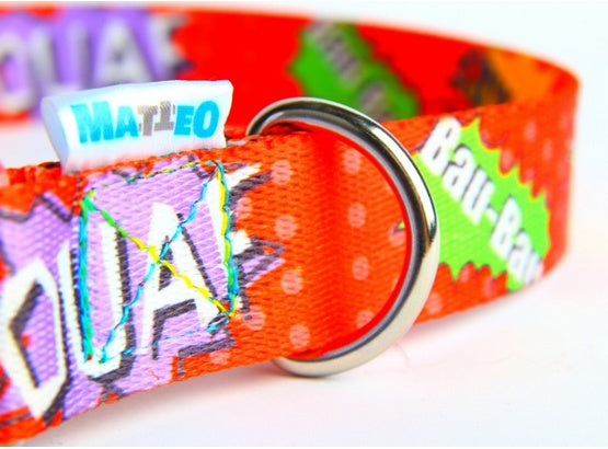 Matteo Obroża Klamra LED 25mm graffiti czerwone - Image 3