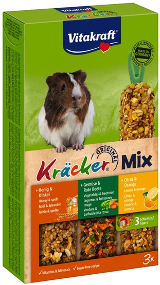 Vitakraft Kracker 3szt Świnka morska Mix – Miód/Warzywa/Cytryna 168g [25226]