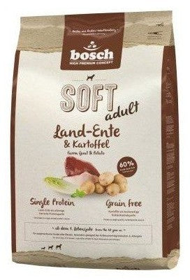 Bosch soft adult kaczka i ziemniak 14 kg – półwilgotna karma bez zbóż dla wrażliwych psów