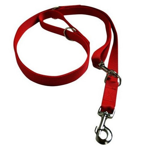 CHABA Smycz taśma regulowana - 10mm x 130/260cm czerwona - Image 1