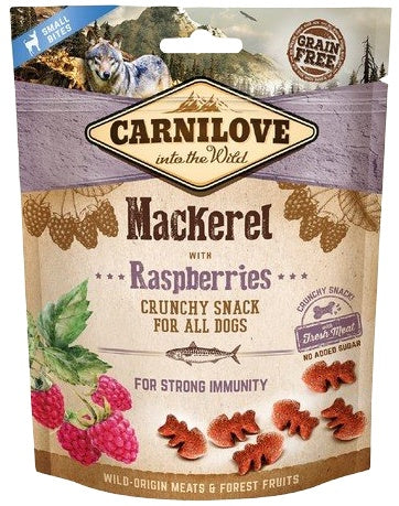 Carnilove Dog Snack Fresh Crunchy Mackerel+Raspberries 200g - Image 1