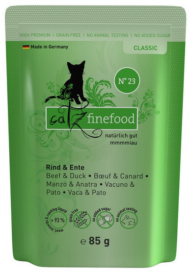 Catz Finefood Classic N.23 Wołowina i Kaczka saszetka 85g - Image 1
