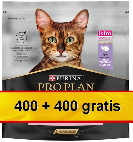 Purina Pro Plan Cat Adult Delicate Digestion z indykiem 800g (400+400g gratis) - Image 1