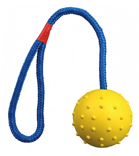 Trixie piłka gumowa na sznurku - do aportu i przeciągania - 6/30 cm - Image 3