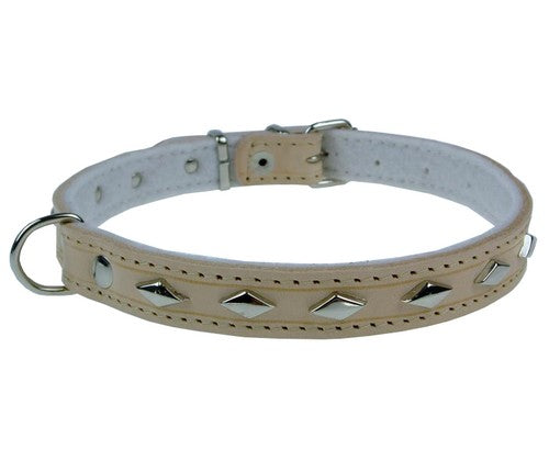 Champion Obroża Skórzana zdobiona naturalna [ZD 45] - Image 1